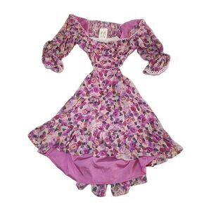 Anna Rae Fairycore Cottagecore Purple Midi Dress M – Cut Out Waist, Siren Style